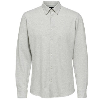 Selected - Avenue Knit Shirt | Skjorte Grey Melange