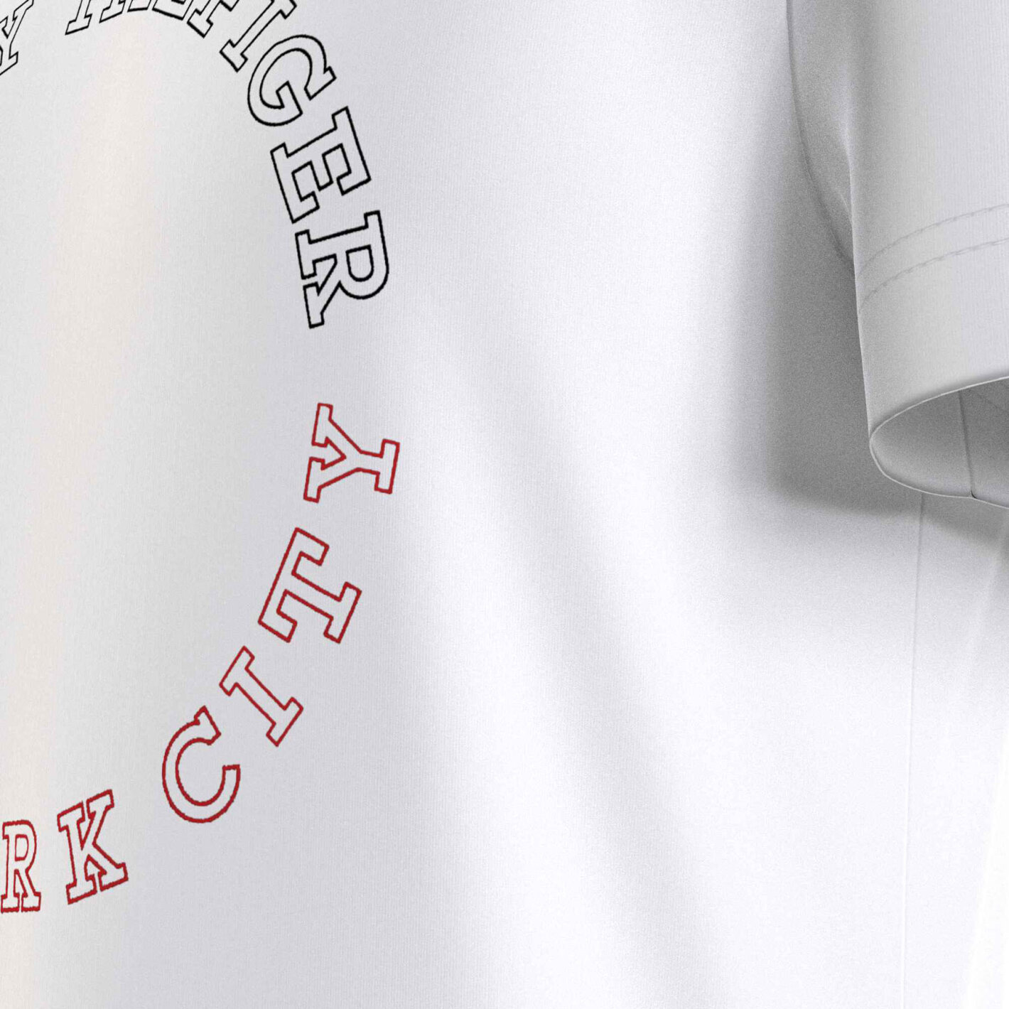 tee White - Hilfiger T-shirt roundle TH Fragt Fri monotype Tommy