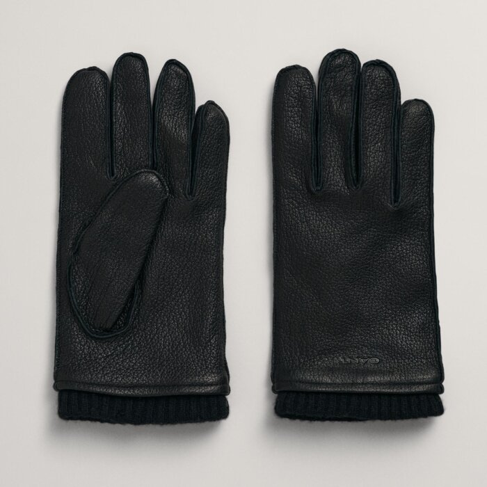 Gant - Gant - Wool lined leather gloves | Skindhandske Black