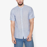 Signal - Signal - Strip granddad shirt | K/Æ Skjorte True Blue