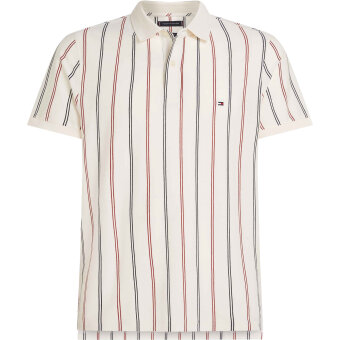 Tommy Hilfiger  - Tommy Hilfiger - Vertical stripe polo | Polo t-shirt Ancient White