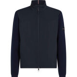 Tommy Hilfiger  - Tommy Hilfiger - Mixed media sweater zip | Strik Marineblå