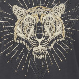 Pulz Jeans ( Dame )  - PULZ - PZELONA TIGER TEE | T-SHIRT BLACK BEAUTY