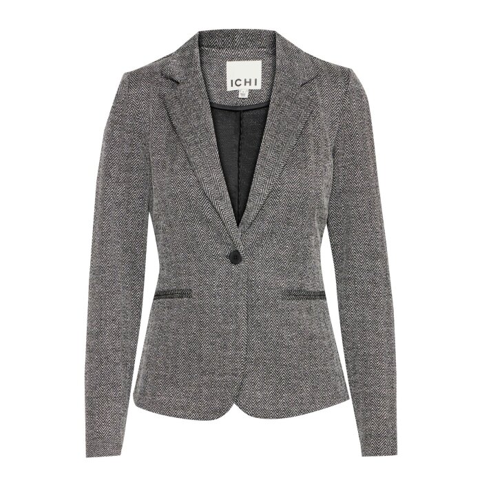 ICHI ( Dame ) - ICHI - IHKATE JACQUARD BL4 | BLAZER BLACK/WHITE