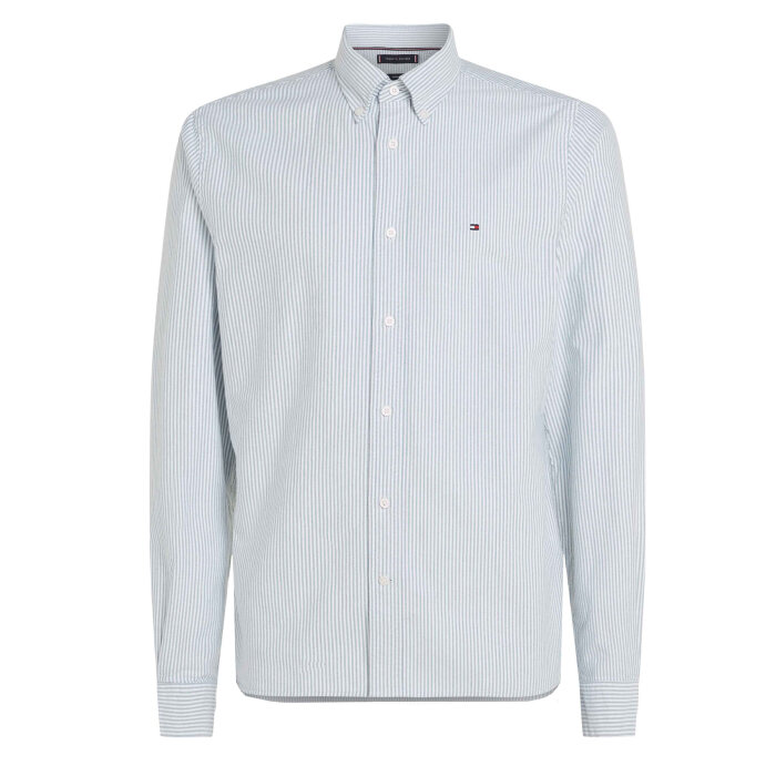 Tommy Hilfiger  - Tommy Hilfiger - Heritage oxford stripe shirt | Skjorte Ornament Green