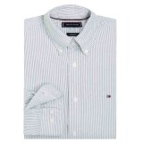 Tommy Hilfiger  - Tommy Hilfiger - Heritage oxford stripe shirt | Skjorte Ornament Green