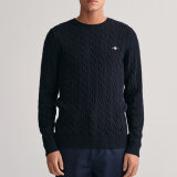 Gant - Gant - Cotton cable crew neck | Strik Marineblå