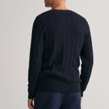 Gant - Gant - Cotton cable crew neck | Strik Marineblå