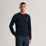 Gant - Gant - Cotton cable crew neck | Strik Marineblå