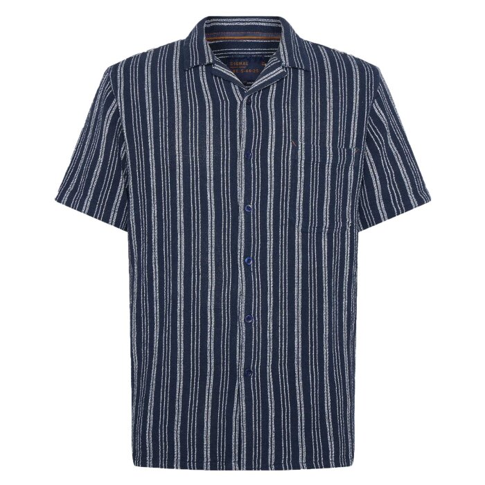 Signal - Signal - Tiger recycled stripe shirt | K/Æ Skjorte Blue Captain