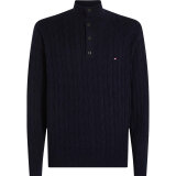 Tommy Hilfiger  - Tommy Hilfiger - Cotton Cable Sweater | Strik Desert Sky