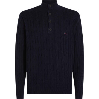 Tommy Hilfiger  - Tommy Hilfiger - Cotton Cable Sweater | Strik Desert Sky