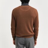 Gant - Gant - Cotton pique crew neck | Strik Hazelnut Melange