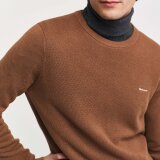 Gant - Gant - Cotton pique crew neck | Strik Hazelnut Melange