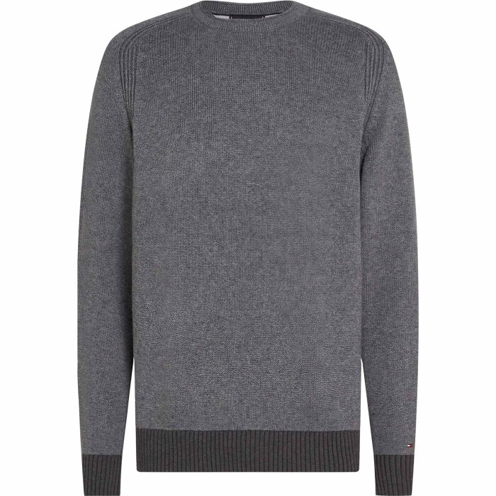 Tommy Hilfiger  - Tommy Hilfiger - Mouline fisherman crew neck | Strik Grey