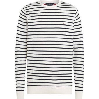 Tommy Hilfiger  - Tommy Hilfiger - Essential cotton crew neck | Strik Ivory/Desert Sky