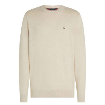 Tommy Hilfiger  - Tommy Hilfiger - TH cotton/cashmere crew neck | Strik Heather Oatmilk