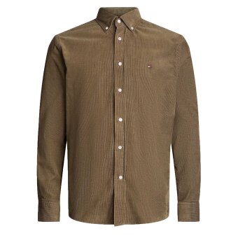 Tommy Hilfiger  - Tommy Hilfiger - TH solid corduroy shirt | Fløjlsskjorte Army Grøn