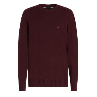 Tommy Hilfiger  - Tommy Hilfiger - Lambswool crew neck | Strik Deep Rouge