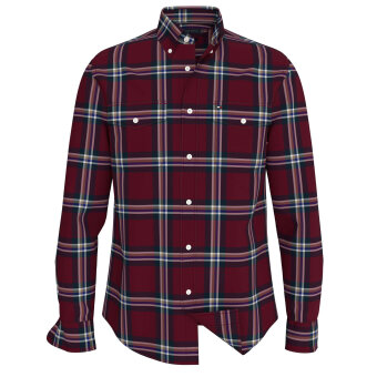 Tommy Hilfiger  - Tommy Hilfiger - Heavy brushed check shirt | Skjorte Deep Rouge