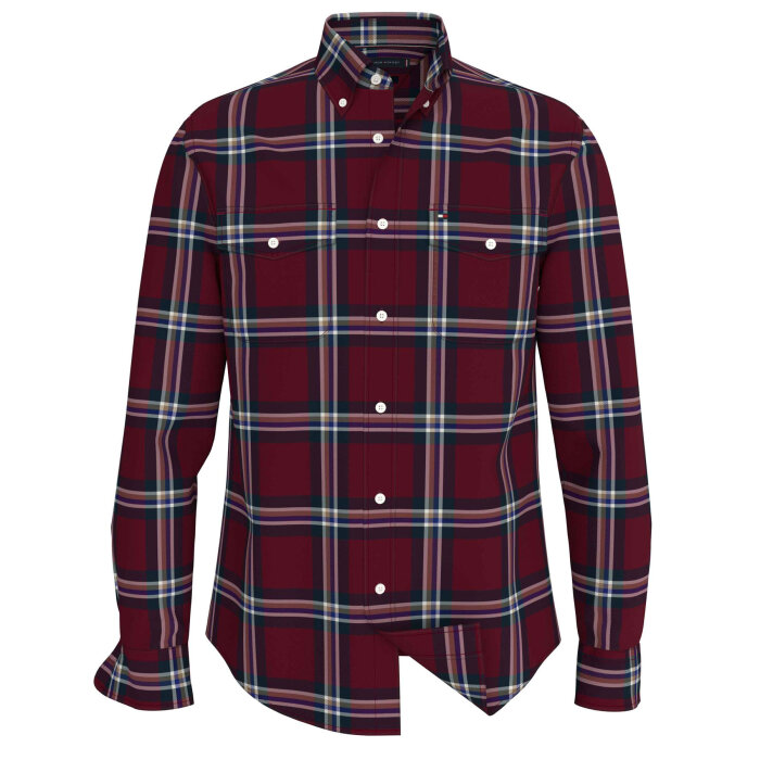 Tommy Hilfiger  - Tommy Hilfiger - Heavy brushed check shirt | Skjorte Vinrød