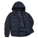 Tommy Hilfiger  - Tommy Hilfiger - TH down hooded puffer jacket | Vindjakke Desert Sky