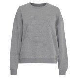 Pulz Jeans ( Dame )  - PULZ - PZTABITA LOGO SW | SWEATSHIRT MEDIUM GREY 