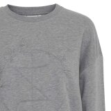 Pulz Jeans ( Dame )  - PULZ - PZTABITA LOGO SW | SWEATSHIRT MEDIUM GREY 