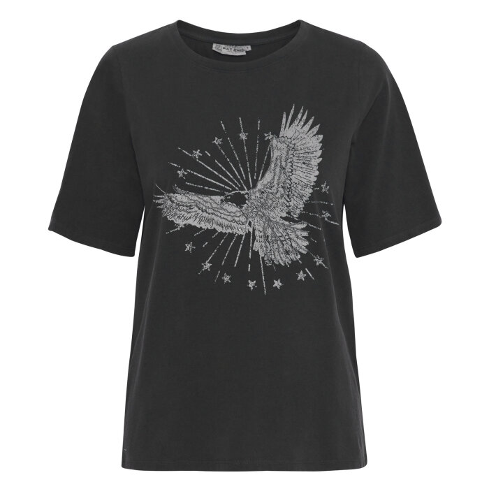 Pulz Jeans ( Dame )  - PULZ - PZALBA EAGLE TEE | T-SHIRT BLACK BEAUTY