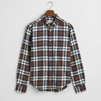 Gant - Gant - Flannel plaid shirt | Skjorte Cacao