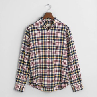 Gant - Gant - Flannel plaid shirt | Skjorte Cream