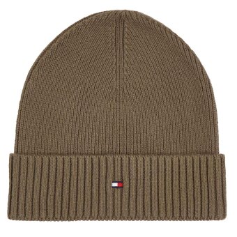 Tommy Hilfiger acessories - Tommy Hilfiger - TH flag pima cotton beanie | Strik Hue Army Grøn