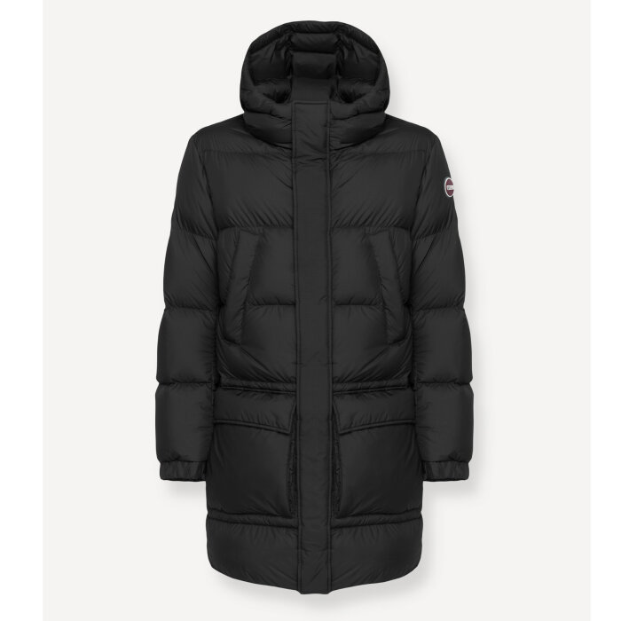 COLMAR - Colmar - Long Lenght Quilted Hoodie jacket | Dunjakke Black