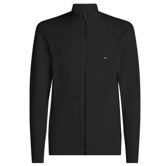 Tommy Hilfiger  - Tommy Hilfiger - Rib cooton zip | Cardigan Dark grey