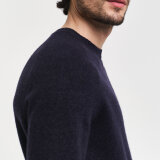 Gant - Gant - Wool blend crew neck | Strik Dark Navy Melange