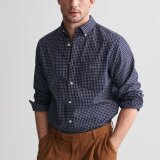 Gant - Gant - Jaspe tattersall shirt | Skjorte Persian Blue