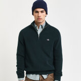 Gant - Gant - Cotton/wool 1/2 zip | Strik Tartan Green