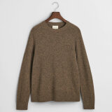 Gant - Gant - Wool blend crew neck | Strik Hazelnut Melange