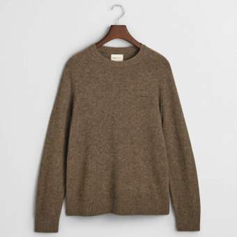 Gant - Gant - Wool blend crew neck | Strik Hazelnut Melange