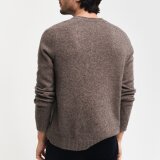 Gant - Gant - Wool blend crew neck | Strik Hazelnut Melange