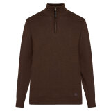 Signal - Signal - Klaus halfzip sweater | Strik Chocolat Brown