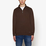 Signal - Signal - Klaus halfzip sweater | Strik Chocolat Brown