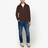 Signal - Signal - Klaus halfzip sweater | Strik Chocolat Brown