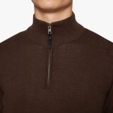 Signal - Signal - Klaus halfzip sweater | Strik Chocolat Brown