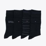 Tommy Hilfiger  - Tommy Hilfiger - TH 4-pack strømper | Gaveæske Sort