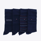 Tommy Hilfiger  - Tommy Hilfiger - TH 4-pack strømper | Gaveæske Navy