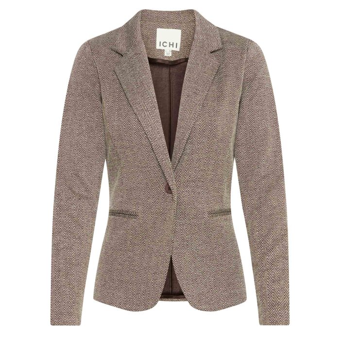 ICHI ( Dame ) - ICHI - IHKATE JACQUARD BL4 | BLAZER JAVA ALMOND