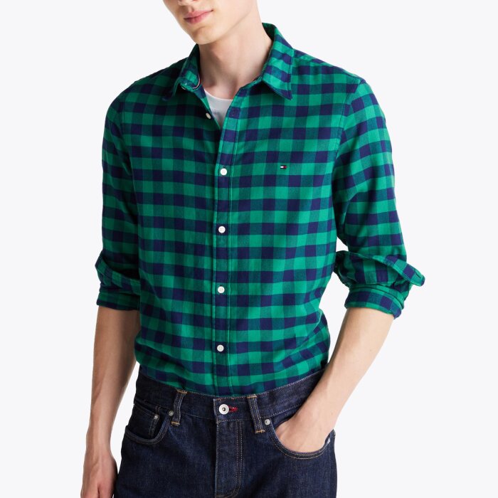 Tommy Hilfiger  - Tommy Hilfiger - Brushed Gingham shirt | Skjorte Green 