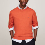 Tommy Hilfiger  - Tommy Hilfiger - TH cotton/cashmere crew neck | Strik Orange Thunder