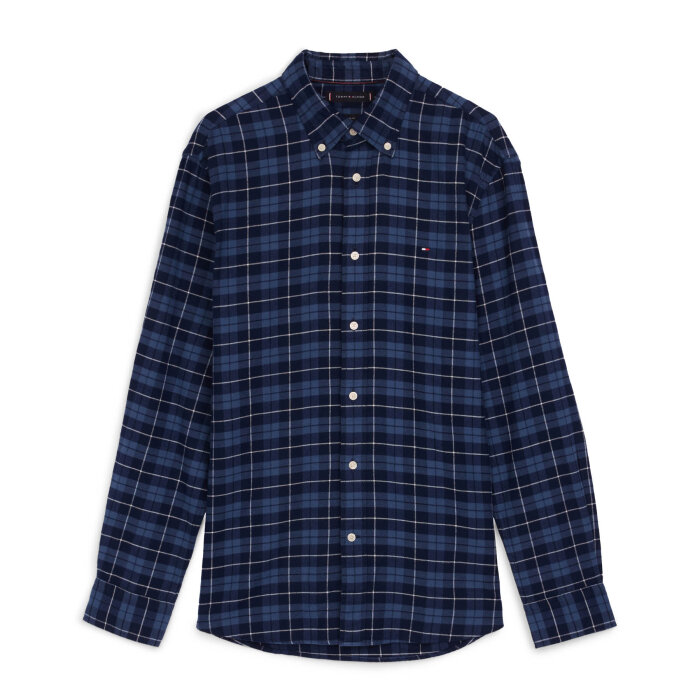 Tommy Hilfiger  - Tommy Hilfiger - Brushed easy check shirt | Skjorte Aegean Sea